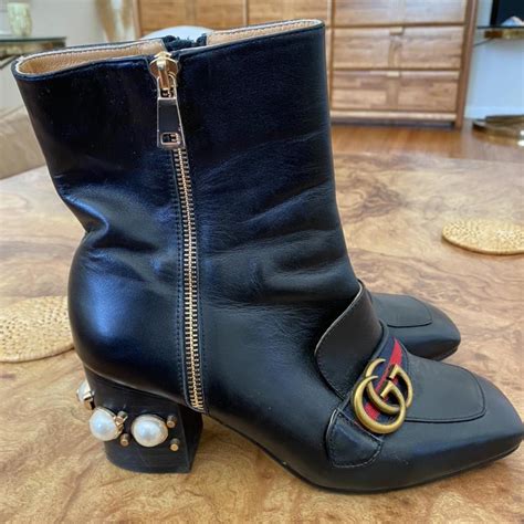 gucci slouch snow boot|gucci ankle boots with pearls.